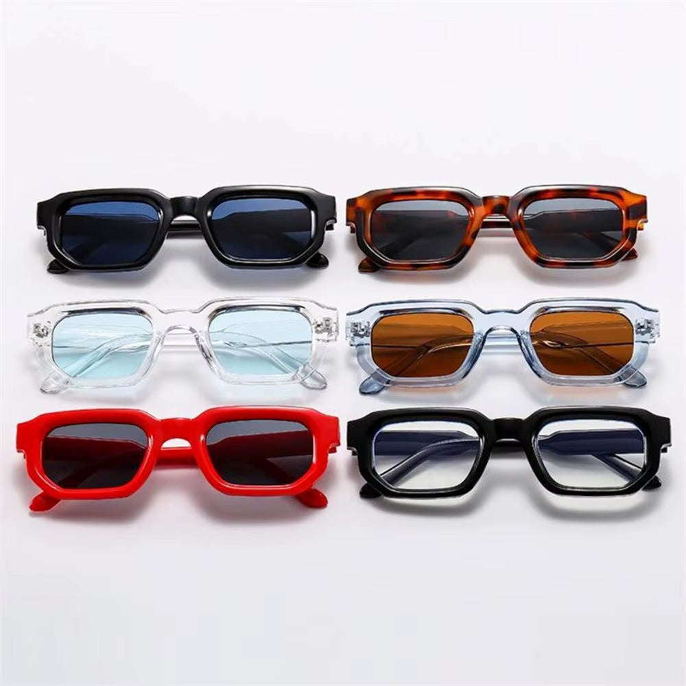 Men Vintage Rectangle Frame Sunglasses Fashion Retro Sun Glasses Luxury Brand Design UV400 Shades Eyewear Women Goggles