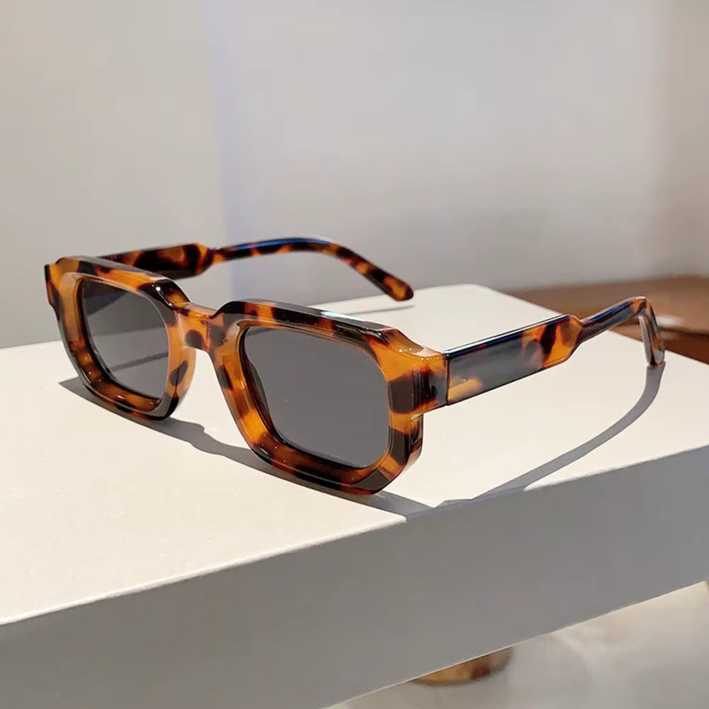 Men Vintage Rectangle Frame Sunglasses Fashion Retro Sun Glasses Luxury Brand Design UV400 Shades Eyewear Women Goggles